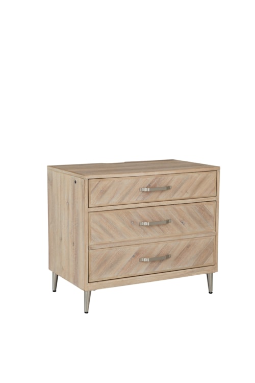 Transitional 2-Drawer Nightstand with 3-Way Touch Pathway Lighting