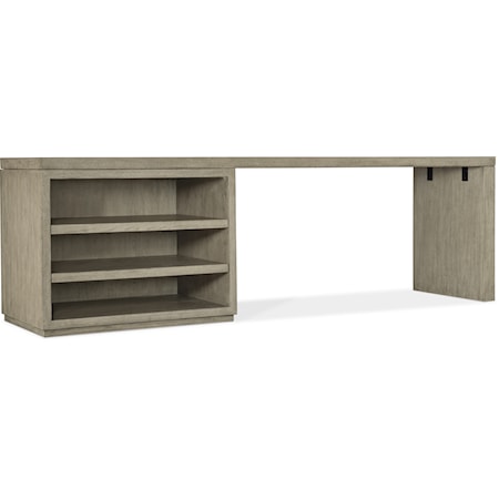 Casual Office Storage Desk with Open Shelf Cabinet