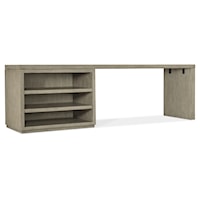 Casual Office Storage Desk with Open Shelf Cabinet