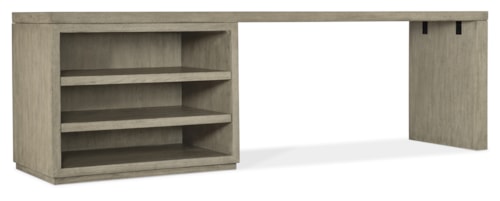 Casual Office Storage Desk with Open Shelf Cabinet