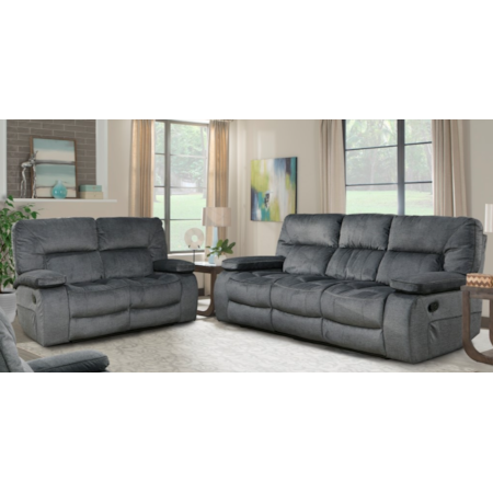 Manual Reclining Sofa and Loveseat Set