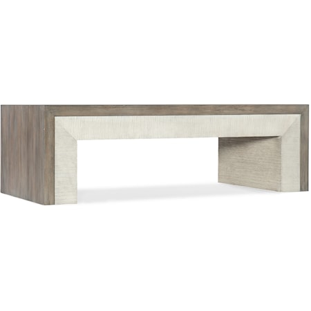 Casual Rectangular Cocktail Table with Two Tone Finish