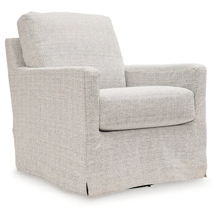 Casual Swivel Glider Accent Chair in Performance Fabric Slipcover