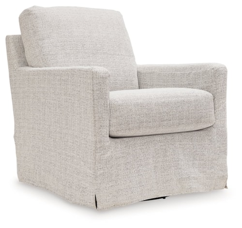 Casual Swivel Glider Accent Chair in Performance Fabric Slipcover