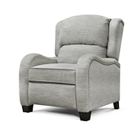 Transitional Accent Recliner with Brass Nail Trim
