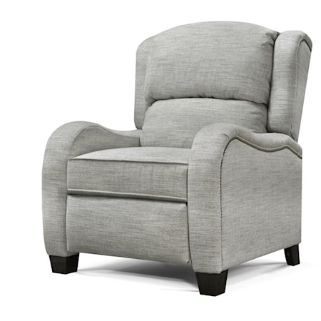 Transitional Accent Recliner with Brass Nail Trim