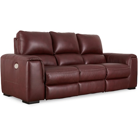 Contemporary Leather Match Power Reclining Sofa