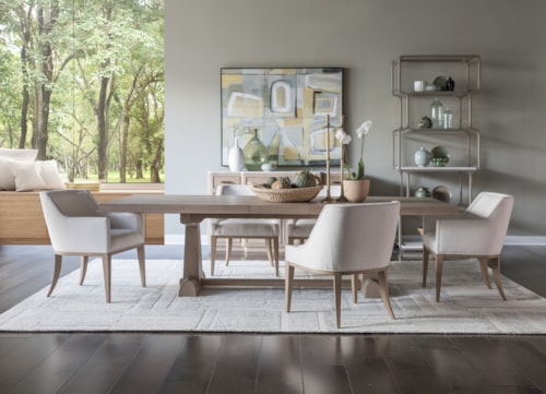7-Piece Dining Set with Trestle Table