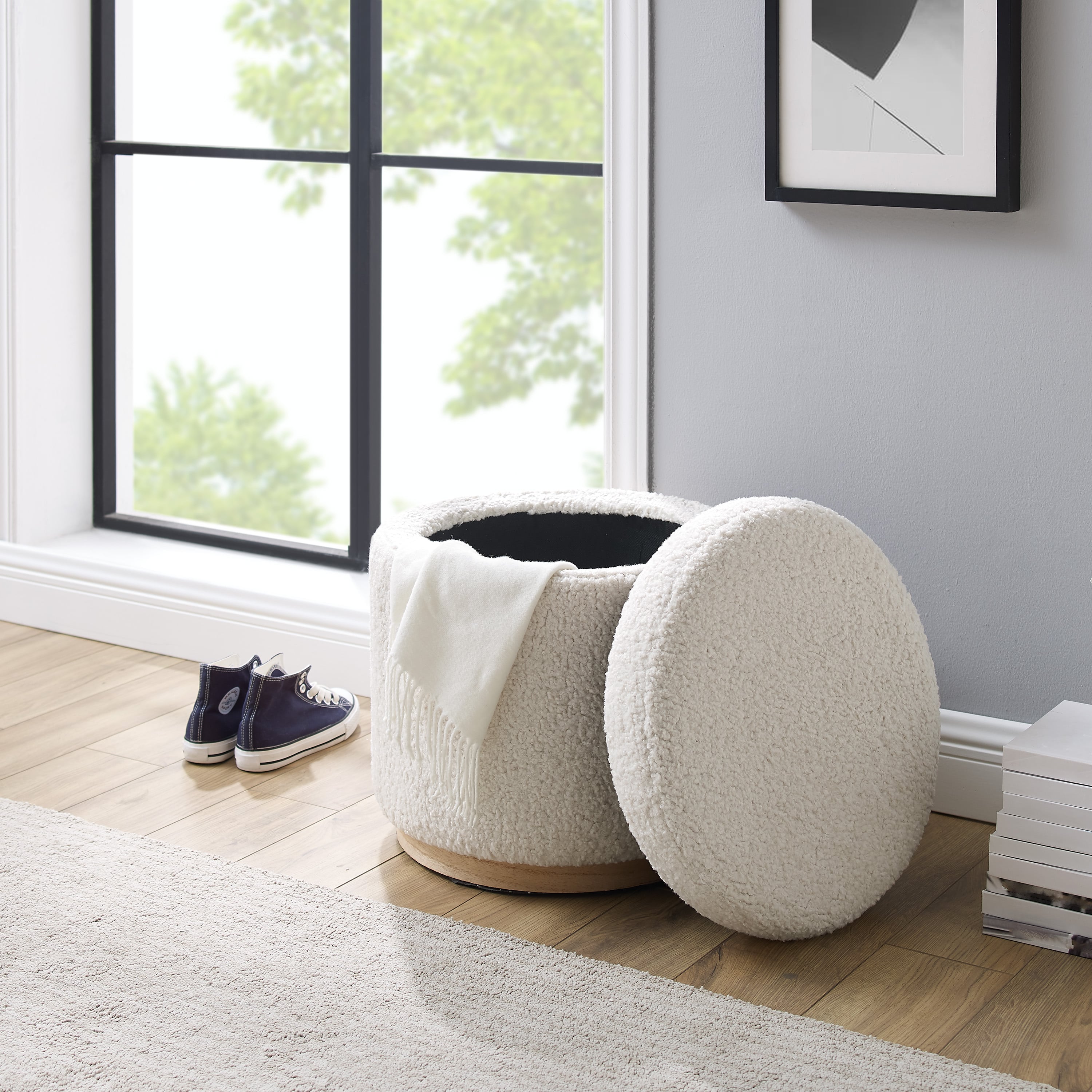Round Storage Ottoman