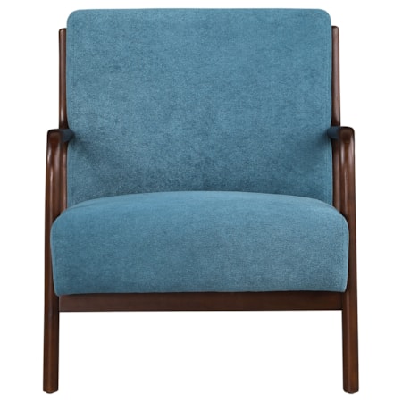 Foster Wood Frame Accent Chair Peacock