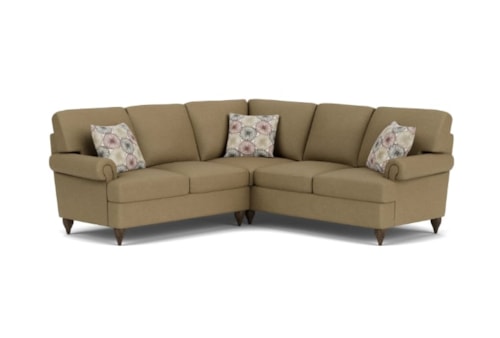 Contemporary Sectional Sofa with Rolled Arms