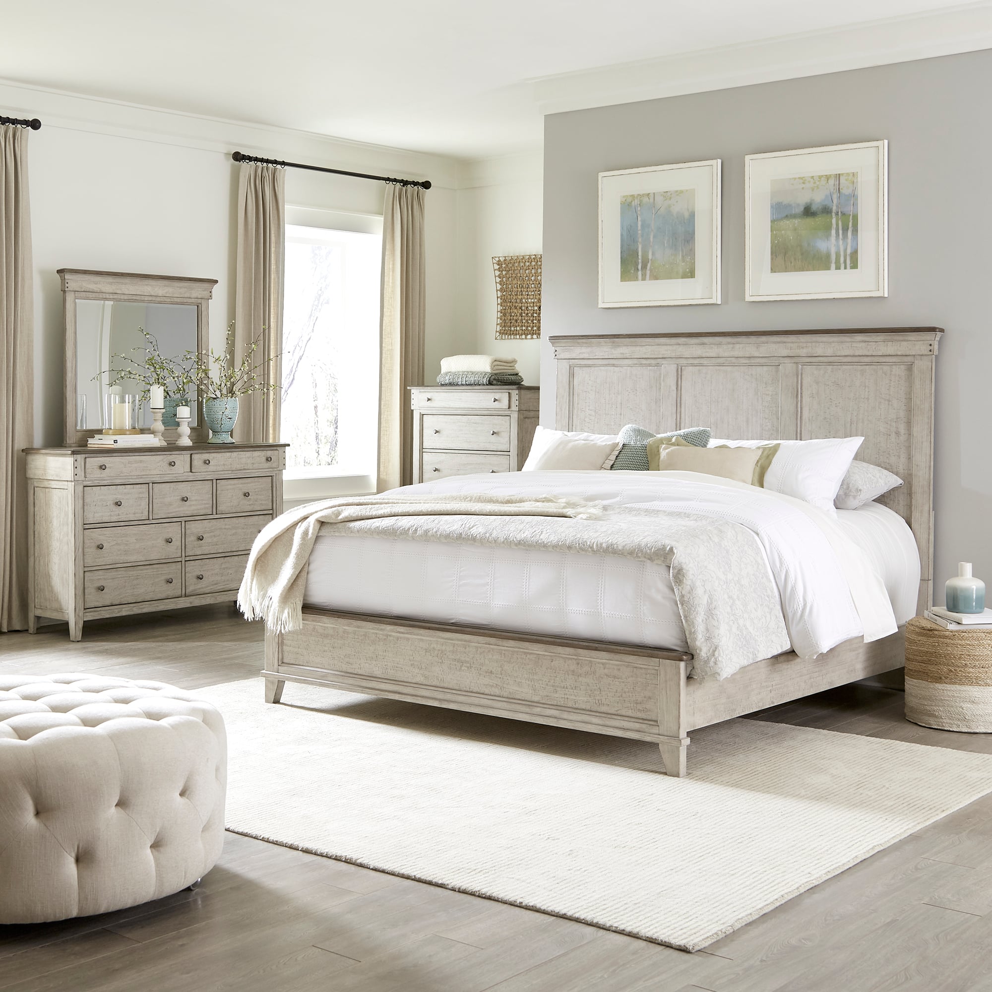 Challene king upholstered bed with 4 online storage drawers