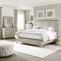 Modern Farmhouse 4-Piece King Panel Bedroom Set with Bedroom Chest