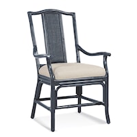 Coastal Dining Arm Chair with Upholstered Seat