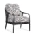 Shown in Fabric 621-81 & Antique Black Finish
