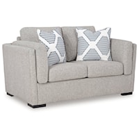 Contemporary Loveseat with Arm Pillows