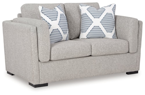 Contemporary Loveseat with Arm Pillows