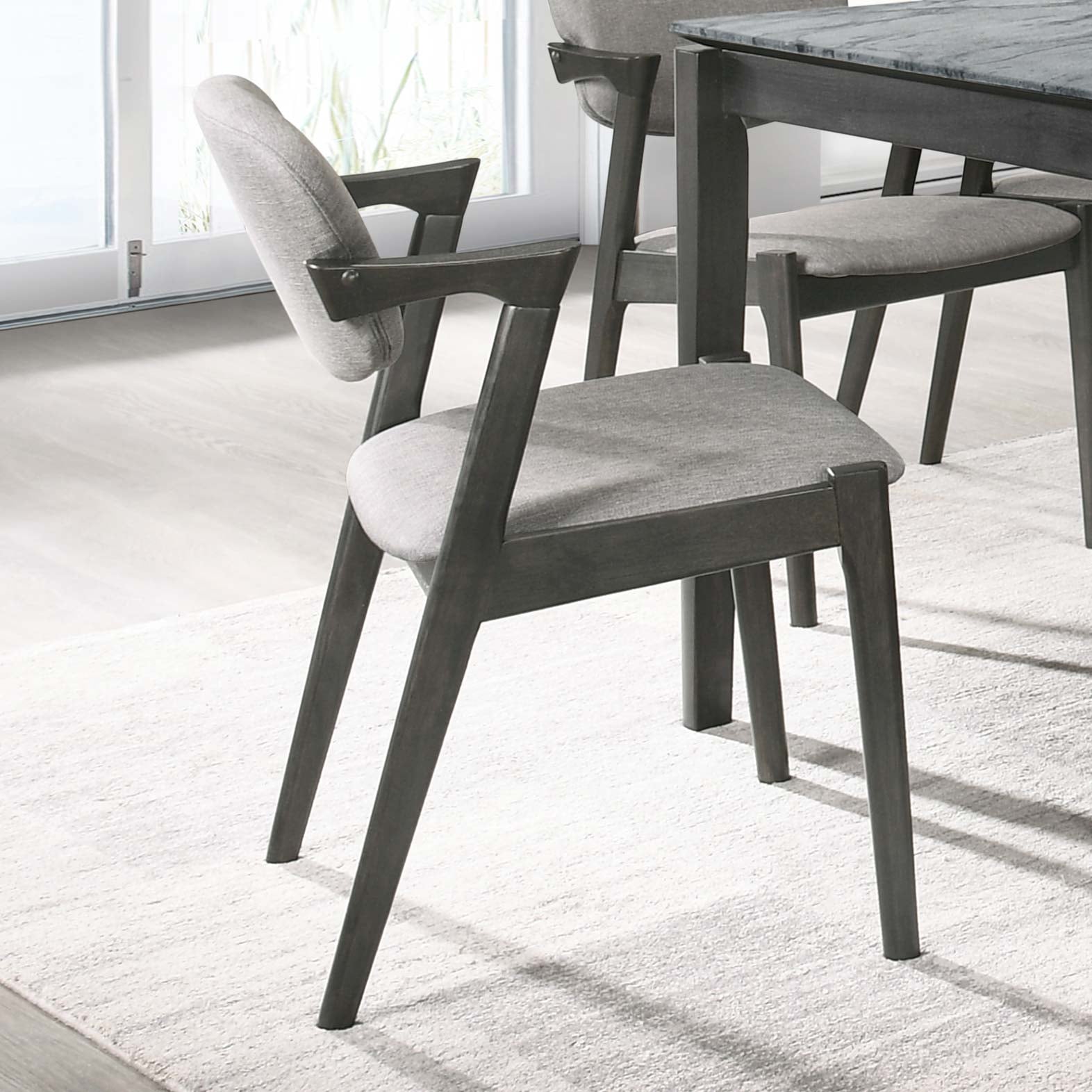 Stevie Padded Wood Dining Arm Chair