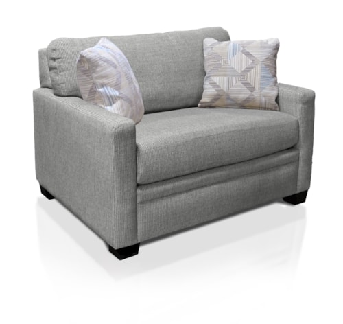 Contemporary Twin Sleeper Chair & a Half with Toss Pillows