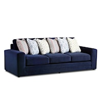 Contemporary Sofa in Blue Velvet