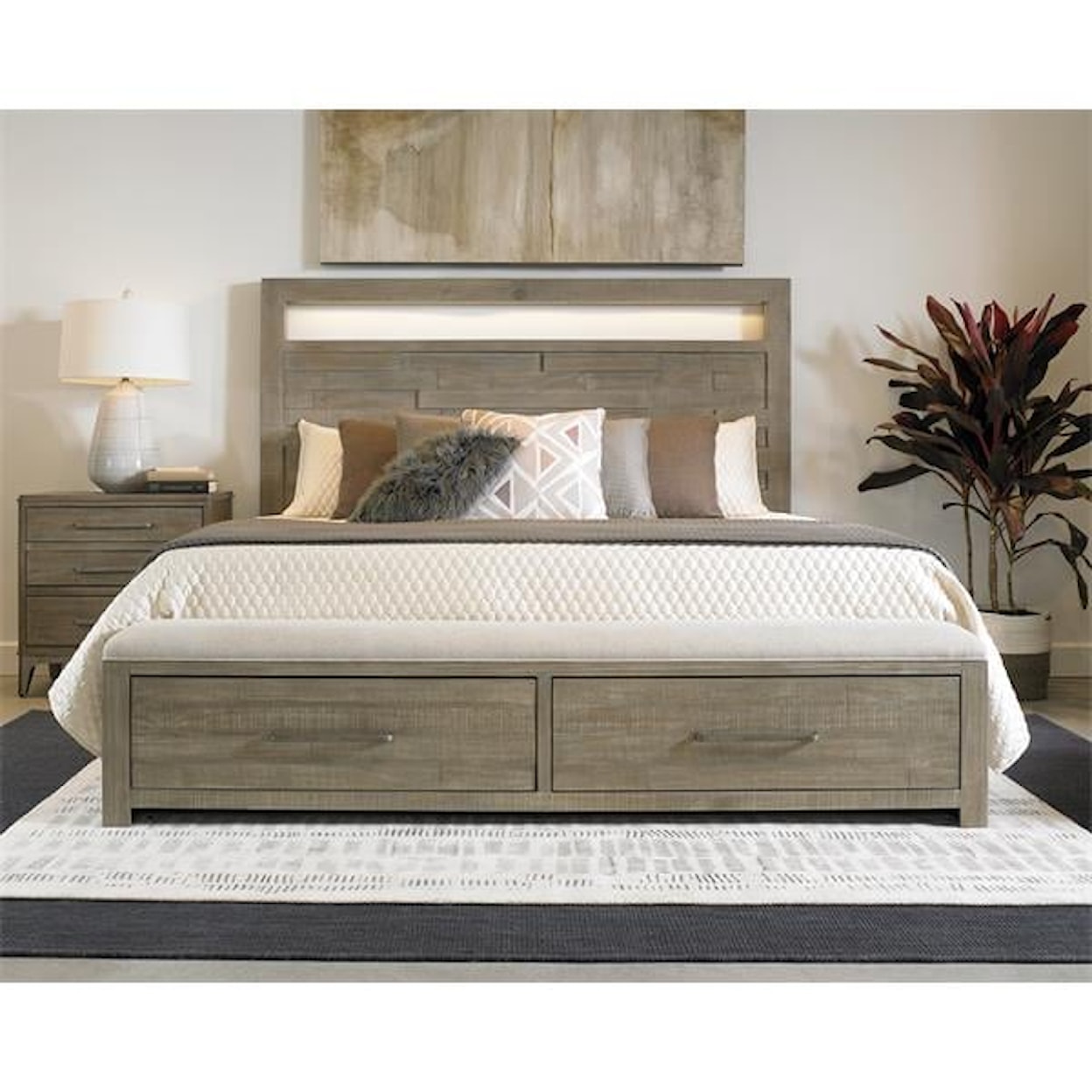 Riverside Furniture Intrigue Calfornia King LED Panel Bed