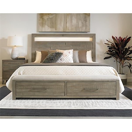 Calfornia King LED Panel Bed