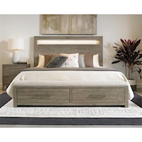 Contemporary Calfornia King LED Panel Bed