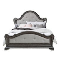 Traditional King Panel Bed with Upholstered Panels