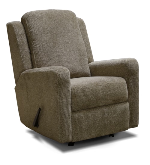 Contemporary Manual Rocker Recliner with Track Arms