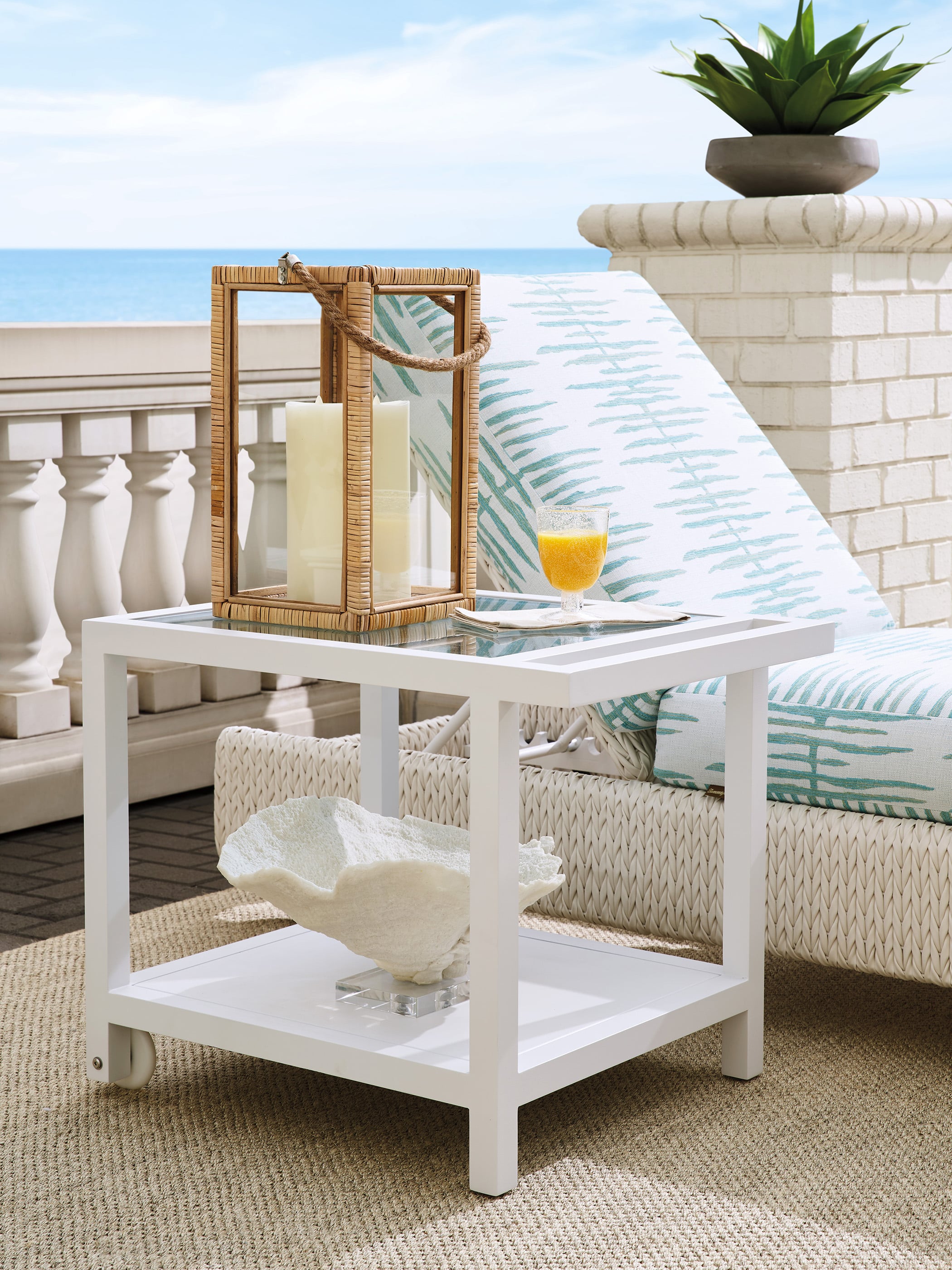 Tommy Bahama Outdoor Living Ocean Breeze Promenade Outdoor Serving End Table