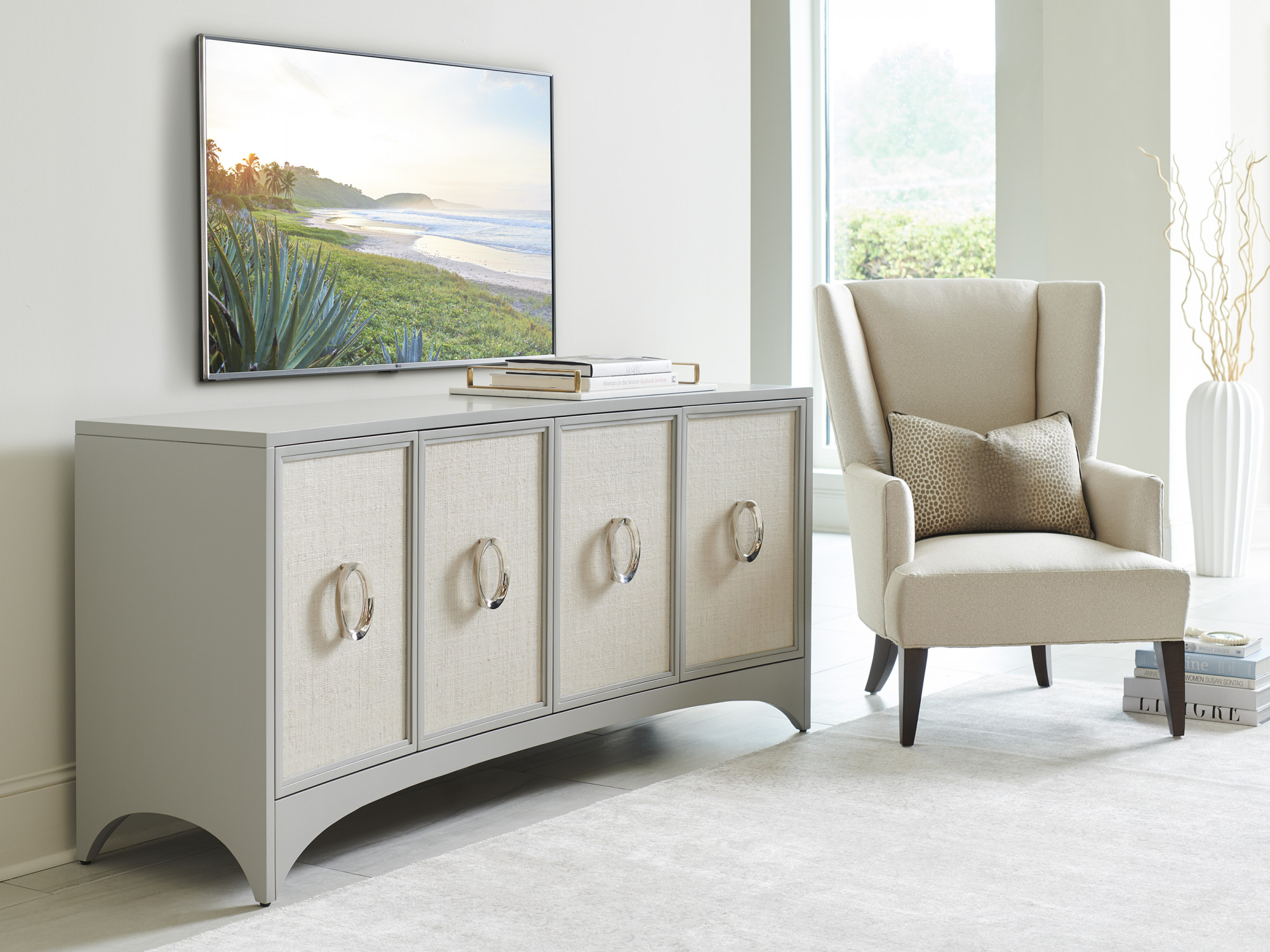 Sligh Studio Designs Newbury Park Raffia Media Console