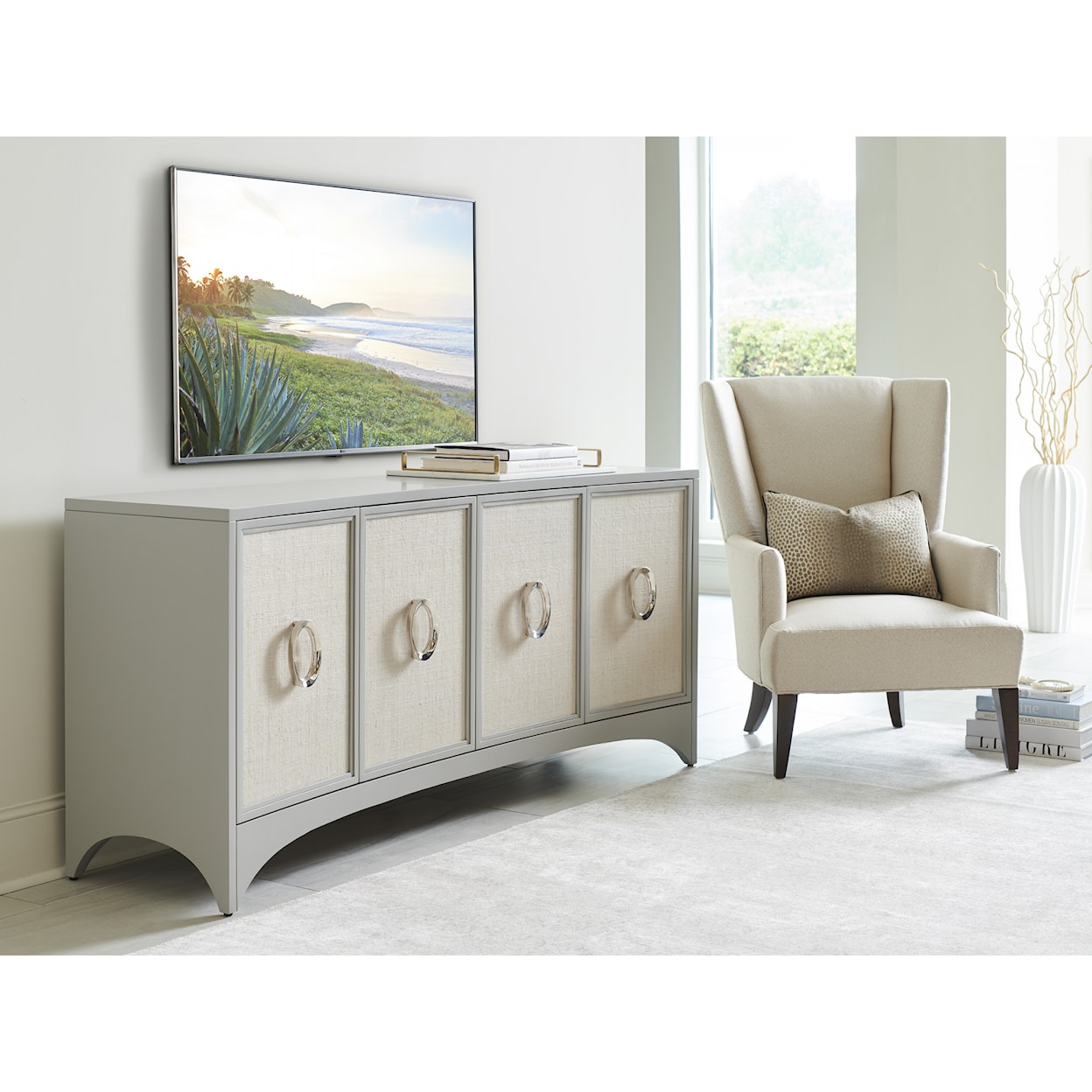 Sligh Studio Designs Newbury Park Raffia Media Console