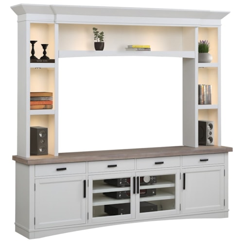 Farmhouse Entertainment Center with LED Lighting