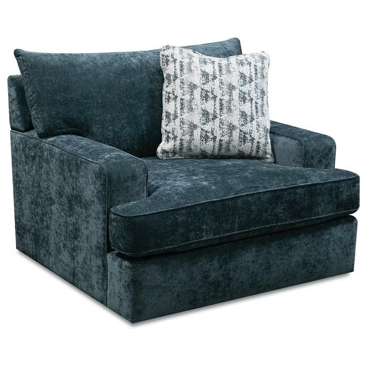 Blue chair and best sale a half with ottoman