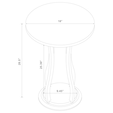 Elton Wood Top Accent Side Table