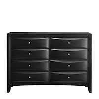 Transitional 8-Drawer Dresser with Dust Proofing Bottom Drawers