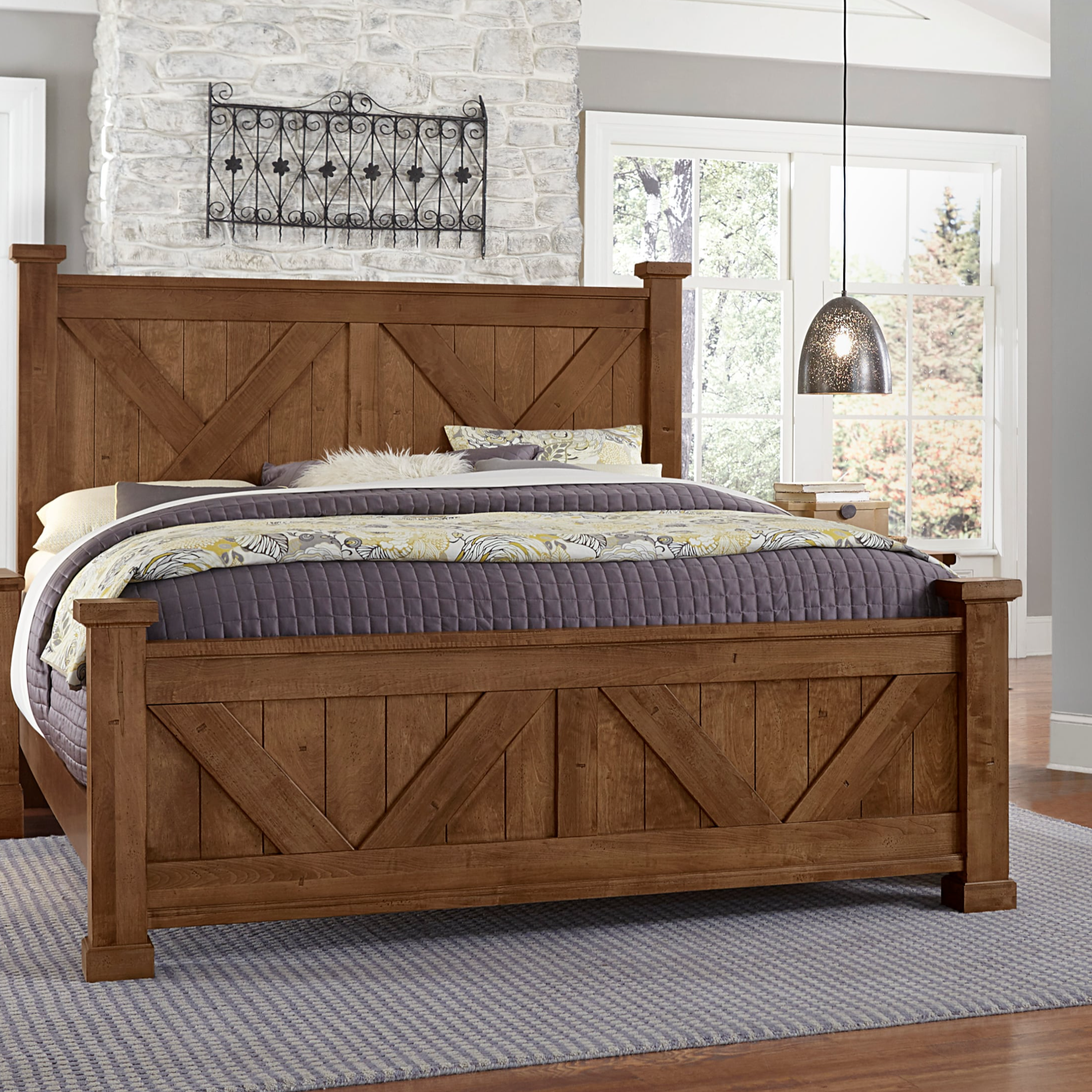 Artisan & Post Cool Rustic King "X" Panel Bed