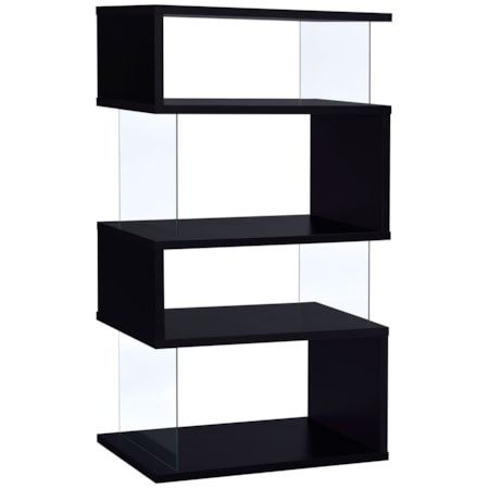 63-inch 4-shelf Glass Panel Bookshelf