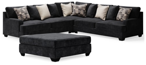 3-Piece Sectional And Oversized Ottoman