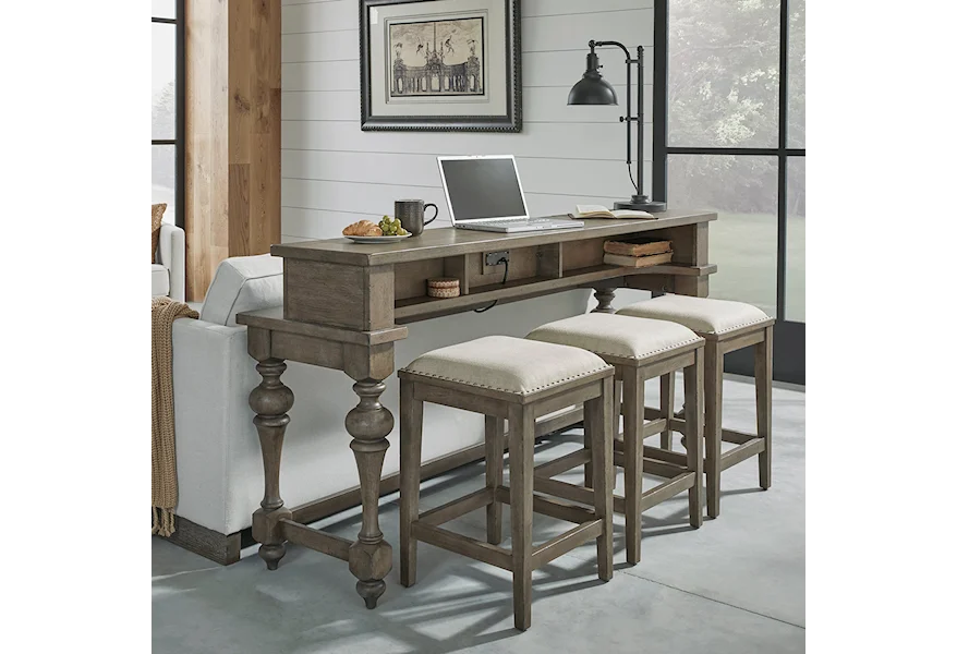 Americana Farmhouse Four-Piece Console Set by Liberty Furniture at Westrich Furniture & Appliances