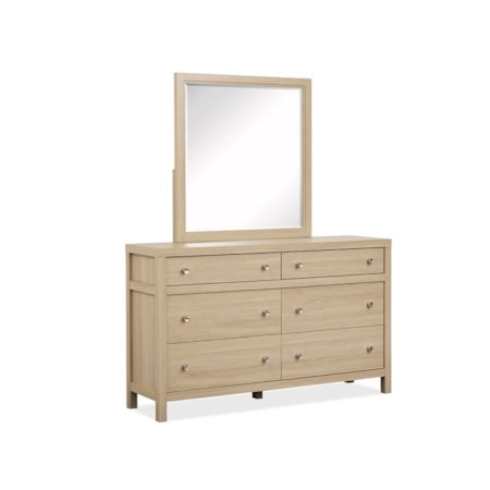 Dual Drawer Dresser and Portrait Mirror Set