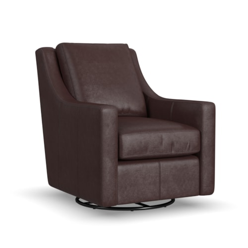 Contemporary Swivel Glider with Sloped Arms