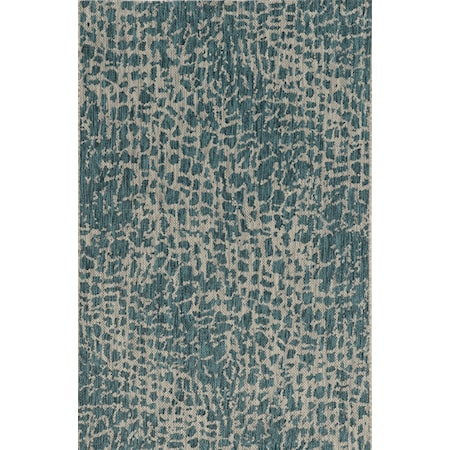 5'3" x 7'7" Teal Safari Rug