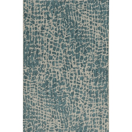 5'3" x 7'7" Teal Safari Rug