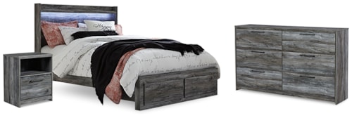 Queen Panel Storage Bed, Dresser And Nightstand