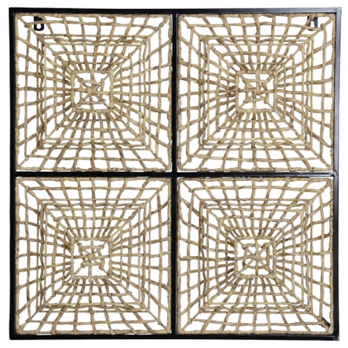 Hand Woven Wall Hanging with Metal Frame