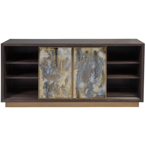Modern 68 Inch Sliding Door Media Console