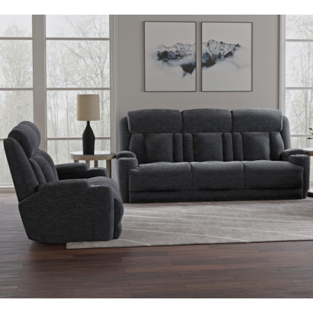 Power Reclining Sofa and Loveseat Set