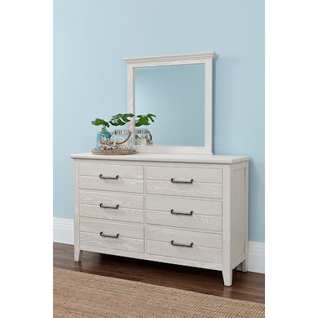 Dresser and Mirror Set