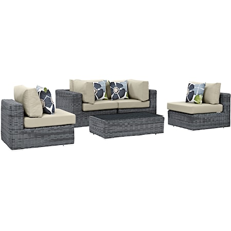 Outdoor 5 Piece Sectional Set